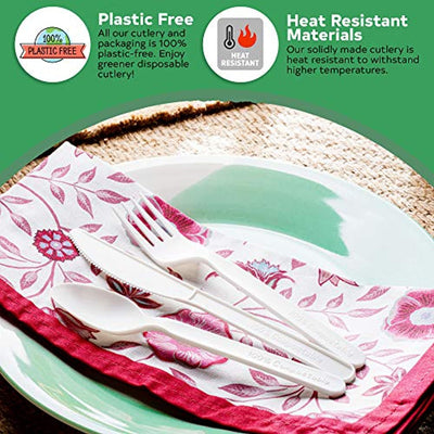 100% Compostable Cutlery Set, 380 Pack - Eco Trade Company