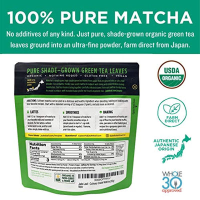 Jade Leaf Matcha Green Tea Powder - Organic, Authentic Japanese Origin - Culinary Grade - Eco Trade Company