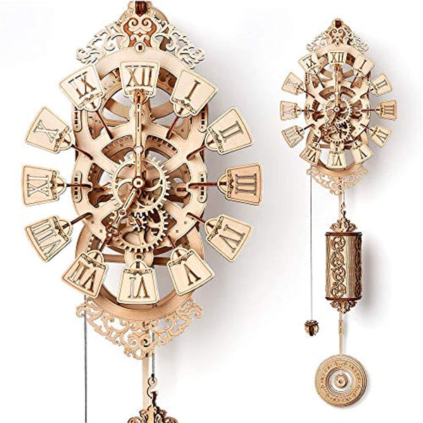 Wood Trick Pendulum Wall Clock Kit to Build, Wooden DIY 3D Wooden Puzzle - Eco Trade Company