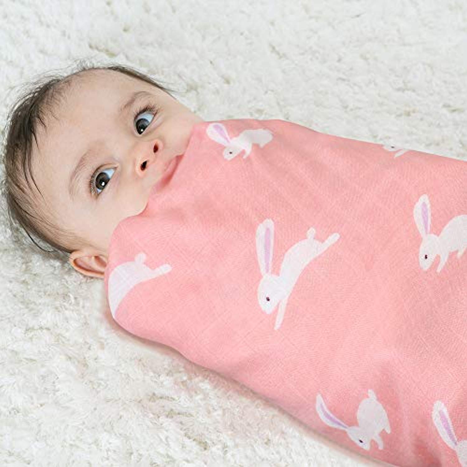 Muslin Swaddle Blankets Girls, 70% Bamboo 30% Cotton - Eco Trade Company