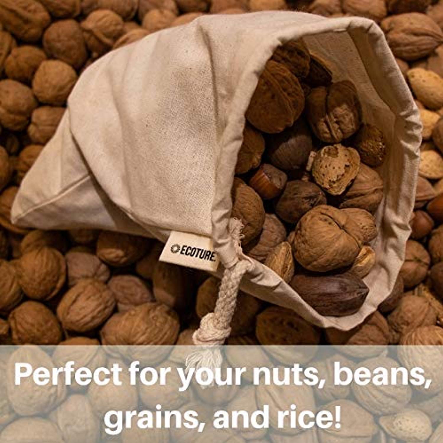 Ecoture Eco Friendly Reusable Produce Bags in Mesh and Muslin for Fruit and Vegetable - Eco Trade Company