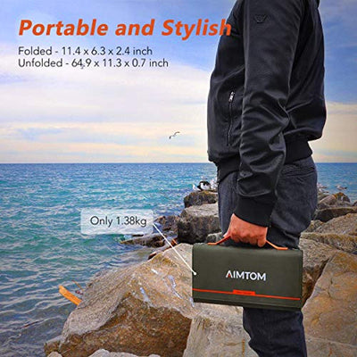Portable Solar Charger – 60W Foldable Solar Panel with 5V USB and 18V DC for iPhone etc. 5-18V Devices Compatible with Solar Generators Power Stations - Eco Trade Company