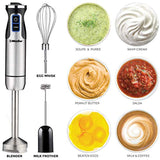 Ultra-Stick 500 Watt 9-Speed Immersion Multi-Purpose Hand Blender Heavy Duty Copper Motor Brushed 304 Stainless Steel With Whisk, Milk Frother - Eco Trade Company