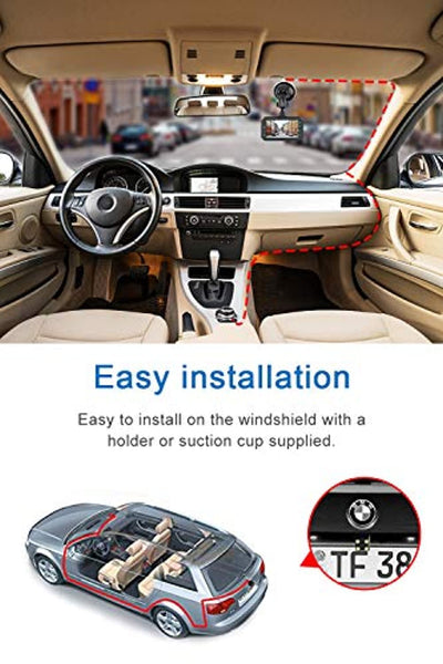 Dash Cam Front and Rear 3 inch Dashboard Camera Full HD