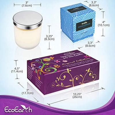 EcoEarth Deluxe Gift Candle Set, 6 oz 6 Pack Eco-Friendly Jar, Natural German Soy Wax Candles Scented w/ US Essential Oils for Stress Relief - Eco Trade Company