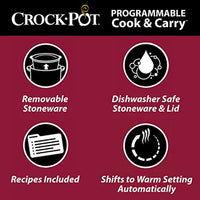 6-Quart Cook & Carry Programmable Slow Cooker with Digital Timer, Stainless Steel - Eco Trade Company
