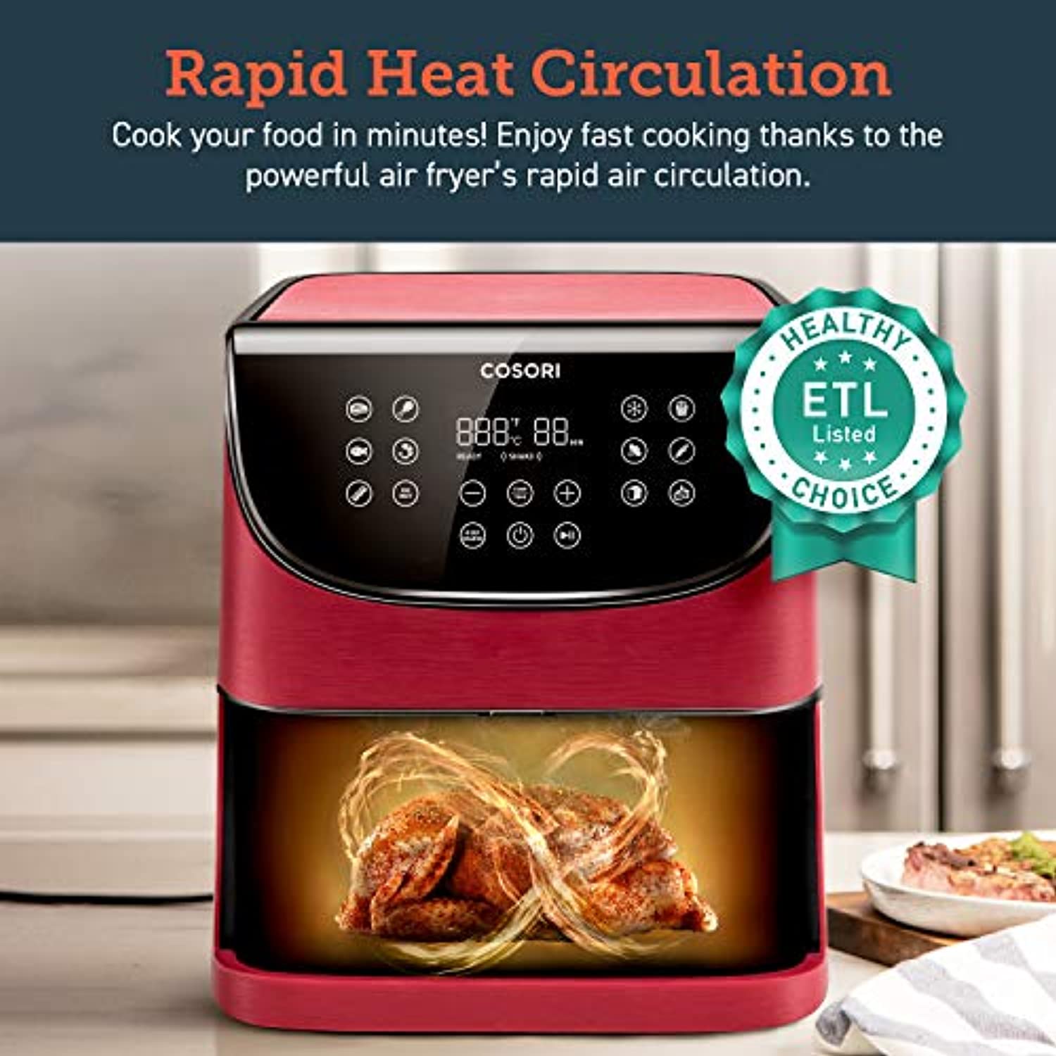 Air Fryer Max XL 5.8 QT Electric Hot Oven Oilless Cooker LED Touch Digital Screen with 11 Presets, Preheat& Shake Reminder - Eco Trade Company