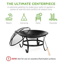 22-inch Outdoor Patio Steel Fire Pit Bowl BBQ Grill for Backyard, Camping, Picnic, Bonfire, Garden w/Spark Screen Cover - Eco Trade Company