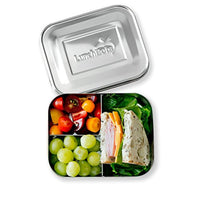 Stainless Steel Food Container - Three Sections for Snacks On the Go - Eco-Friendly, Dishwasher Safe, BPA-Free - Stainless Lid - All Stainless - Eco Trade Company