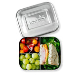 Stainless Steel Food Container - Three Sections for Snacks On the Go - Eco-Friendly, Dishwasher Safe, BPA-Free - Stainless Lid - All Stainless - Eco Trade Company