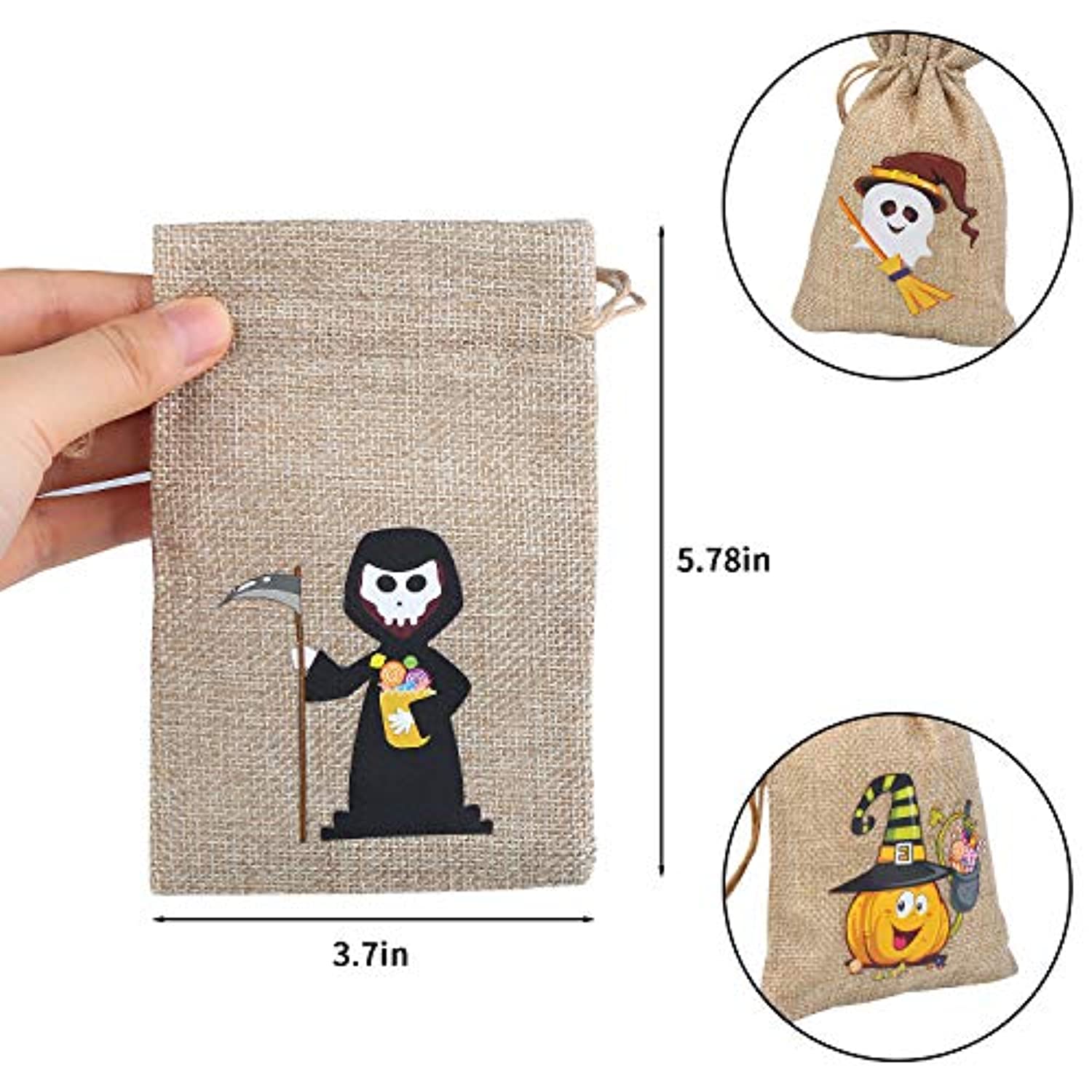 36 Pieces Halloween Burlap Gift Bags for Kids Party Supply - Eco Trade Company