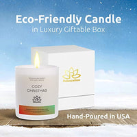 Big Candle in Luxury Matte White Glass Jar Soy Wax Eco-Friendly Clean Burn up to 80 hours - COZY CHRISTMAS Holiday Scent - Made in USA 10 oz - Eco Trade Company