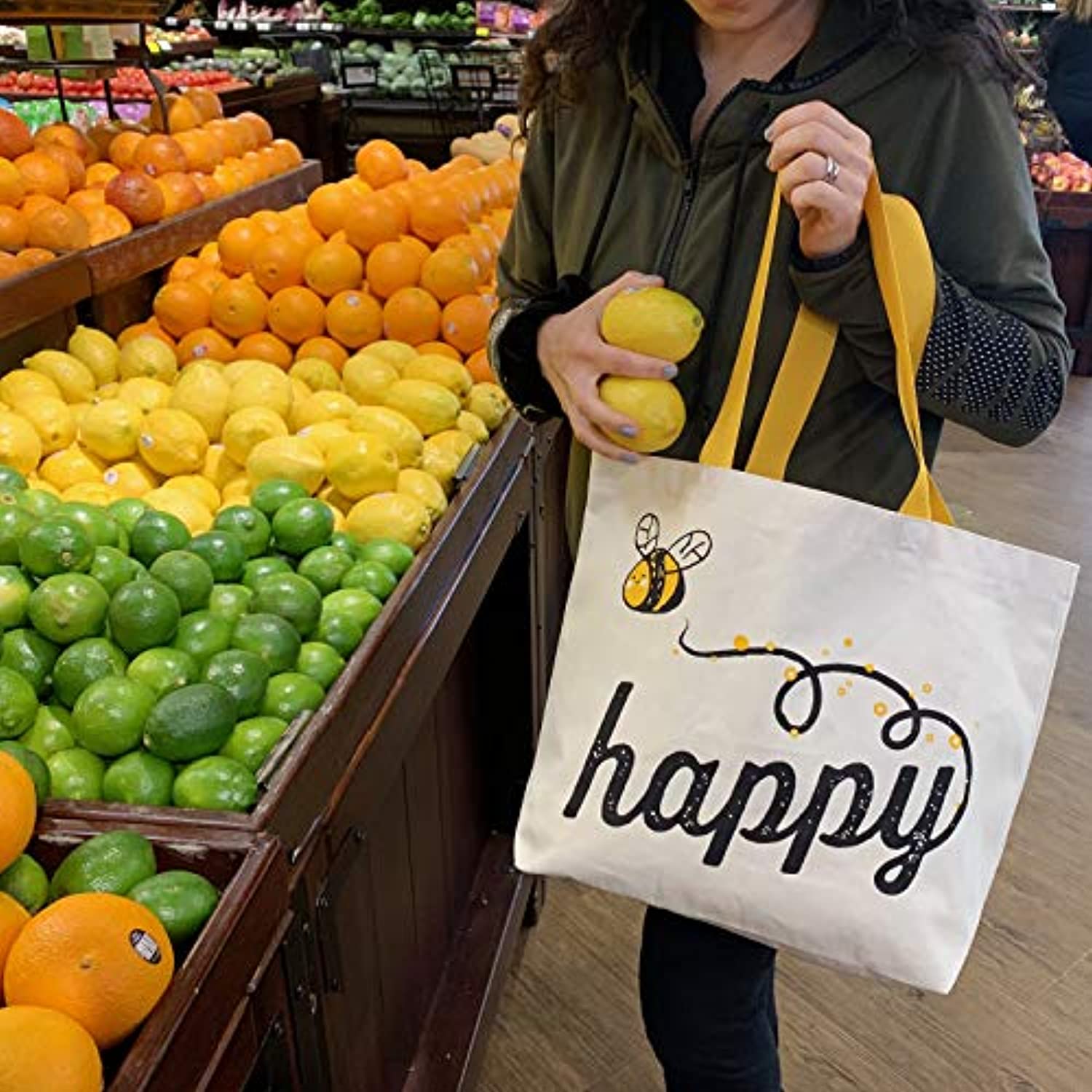 Tote Fashion Bag Reusable Grocery Bag Machine Washable and easily collapsible (Set of 2) Proudly Made in the USA - Eco Trade Company