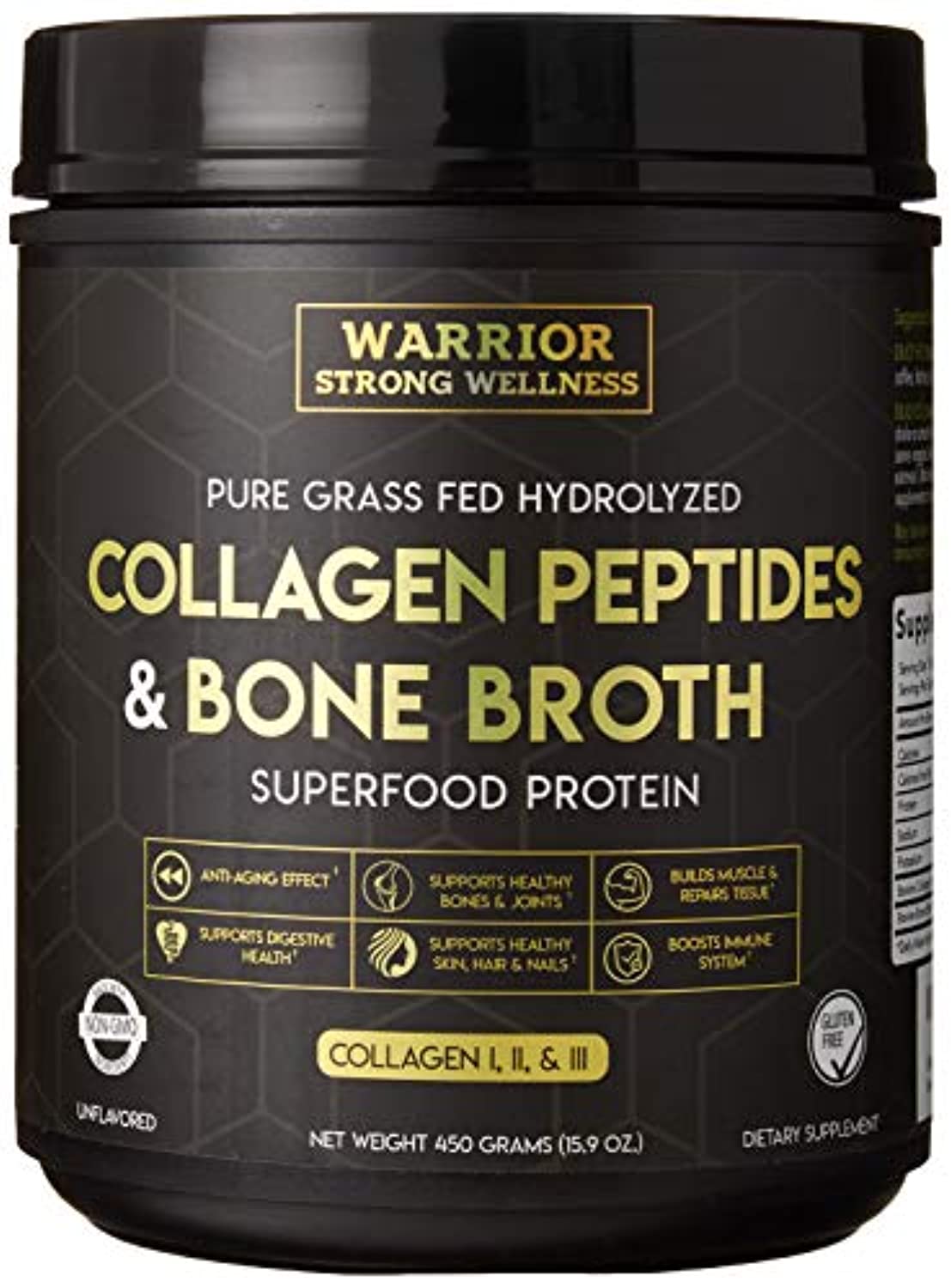 Collagen Peptides & Bone Broth, Pure Grass-Fed Hydrolyzed Collagen Powder Boost for Healthy Skin, Nails, Hair, Joints, Muscles - Eco Trade Company