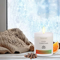 Big Candle in Luxury Matte White Glass Jar Soy Wax Eco-Friendly Clean Burn up to 80 hours - COZY CHRISTMAS Holiday Scent - Made in USA 10 oz - Eco Trade Company