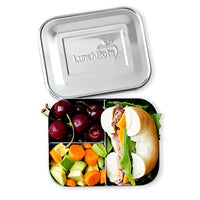 Stainless Steel Food Container - Three Sections for Snacks On the Go - Eco-Friendly, Dishwasher Safe, BPA-Free - Stainless Lid - All Stainless - Eco Trade Company
