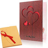 Handmade Walnut Wood Love Greeting Card - Eco Trade Company