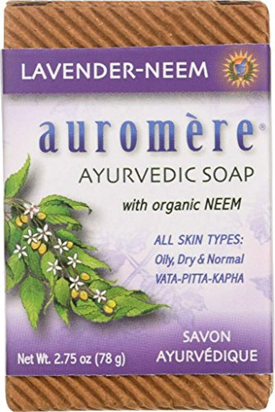Ayurvedic Bar Soap Lavender-Neem - All Natural Handmade and Eco-friendly Bar Soap for Sensitive Skin - 2.75 oz (2 Pack) - Eco Trade Company