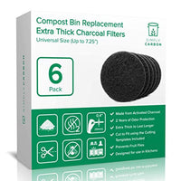 Simply Carbon Extra Thick Filters for Kitchen Compost Bins - Fits All Compost Bins up to 7.25" Filter Size - Set of 6 - Eco Trade Company