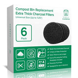 Simply Carbon Extra Thick Filters for Kitchen Compost Bins - Fits All Compost Bins up to 7.25" Filter Size - Set of 6 - Eco Trade Company