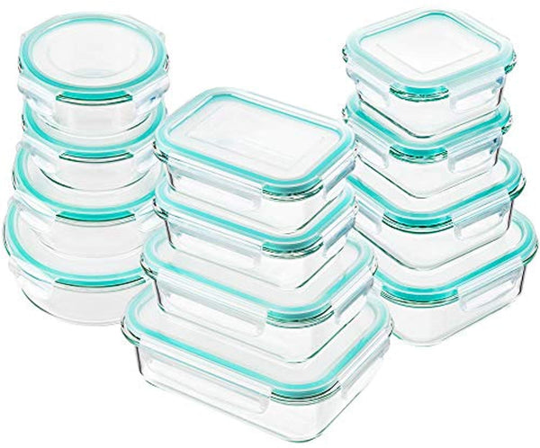 Glass Food Storage Containers with Lids 6 Piece Glass Meal Prep Containers,  Airtight Glass Bento Boxes, BPA Free Leakproof Airtight Reusable Square