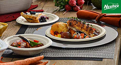 14 oz. Paper Plates Bowls [100-Pack] Brown Compostable Disposable Biodegradable Premium Natural Eco-Friendly - Eco Trade Company
