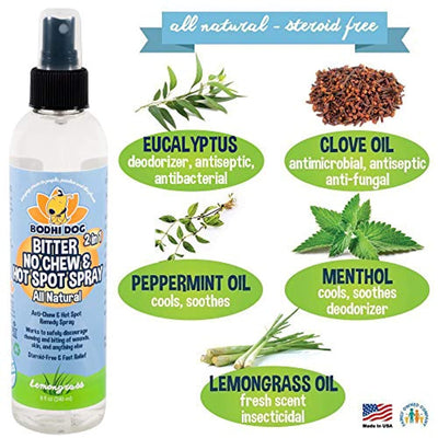 Dog New Bitter 2 in 1 No Chew & Hot Spot Spray | All Natural Anti-Chew Remedy | Safe for Skin, Wounds, Anything Else | Made in USA - Eco Trade Company