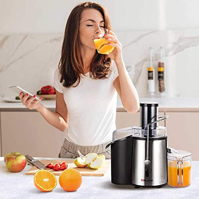 Juicer Ultra 1100W Power, Easy Clean Extractor Press Centrifugal Juicing Machine, Wide 3" Feed Chute for Whole Fruit, Anti-drip, High Quality - Eco Trade Company