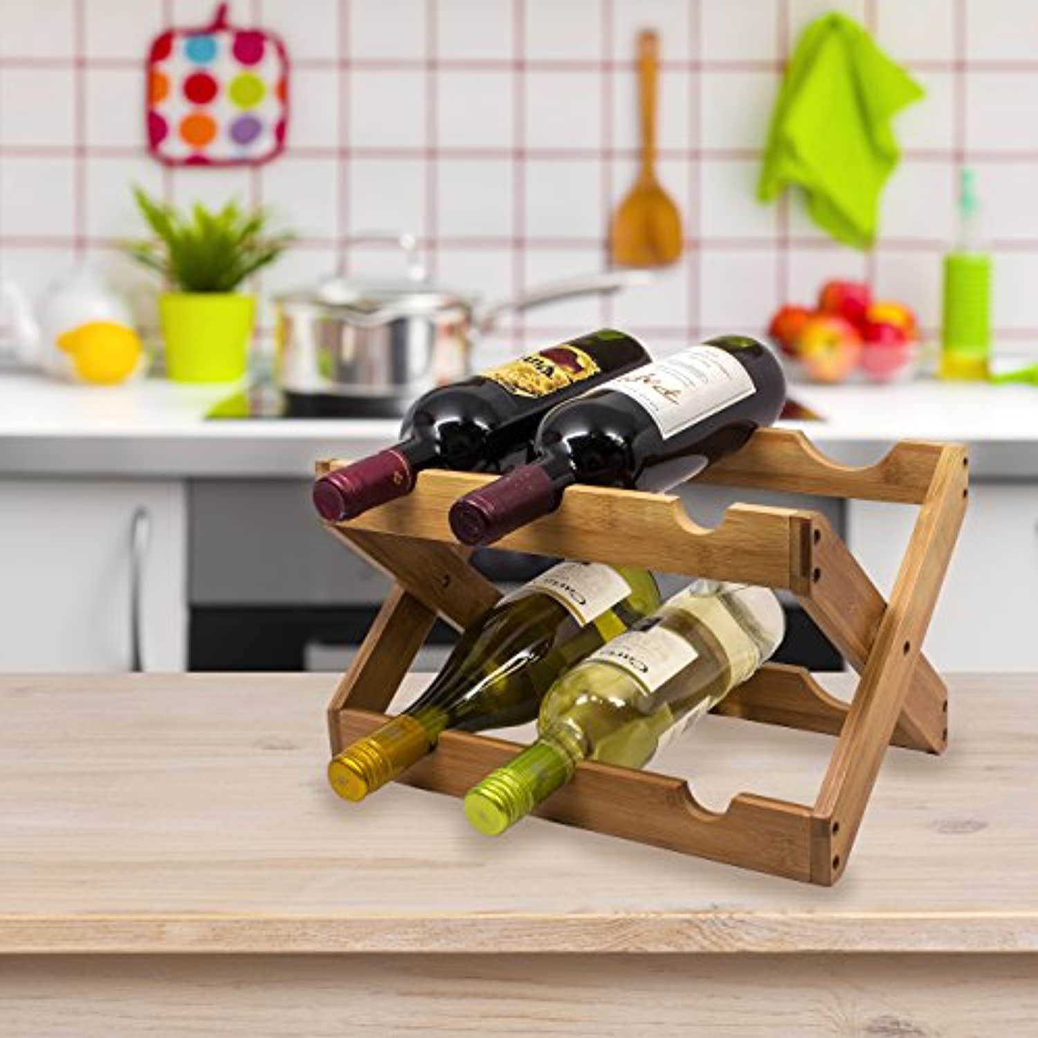 Foldable Countertop Wine Rack 6-Bottles - Eco Trade Company