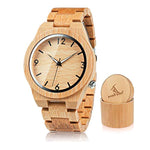 Men's Bamboo Wooden Watch Numeral Scale Large Face Quartz Watch Lightweight - Eco Trade Company
