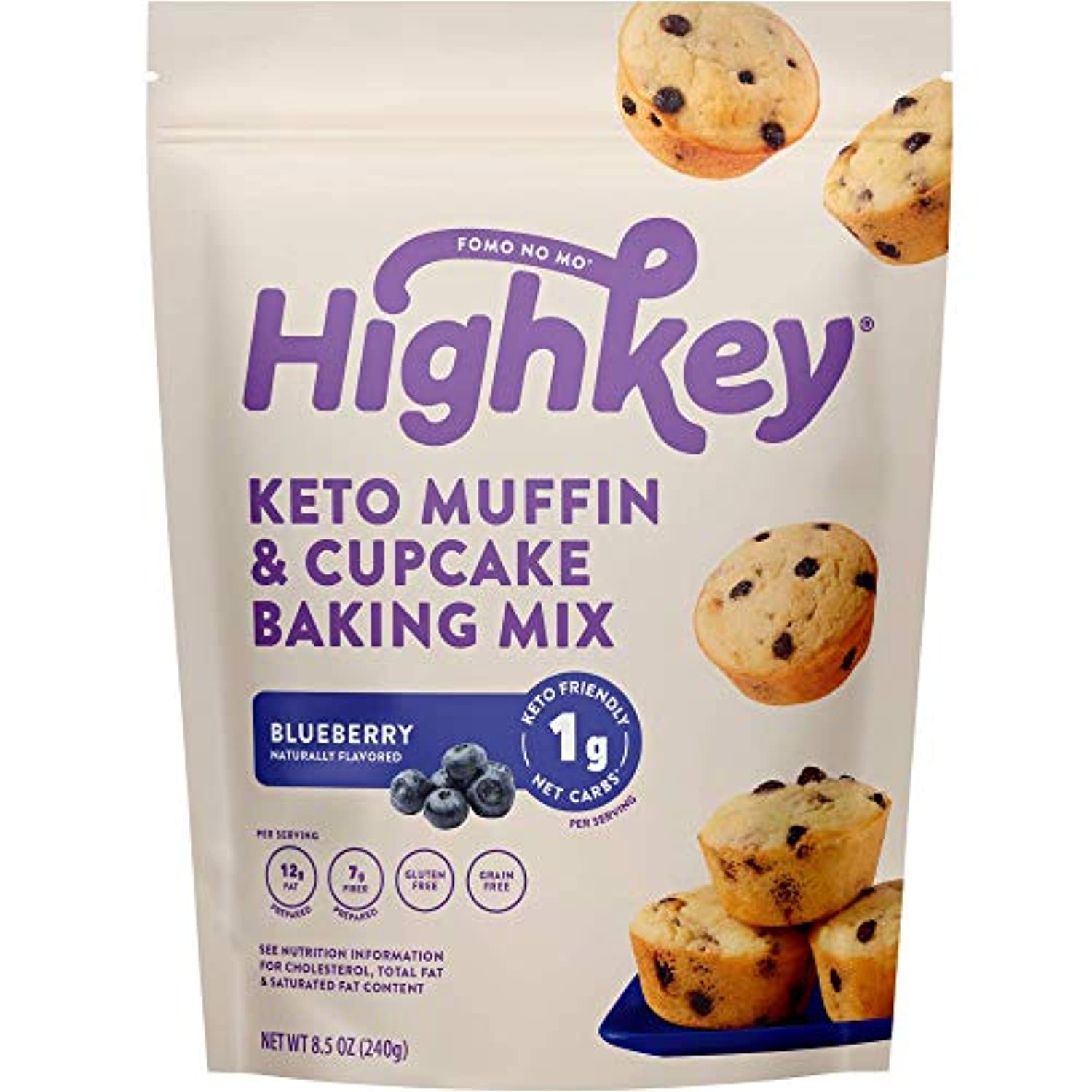 HighKey Keto Blueberry Muffin Mix - Low Carb, Gluten Free Food - No Sugar Added Snacks - 12 Muffins - Eco Trade Company