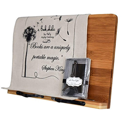 Bamboo Book Stand Cookbook Holder Book Rest Reading Stands Tablet Holders - Eco Trade Company