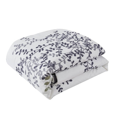 Bedding Set, 14 Piece Bed-in-a-Bag Set, King, Sage, Vine Print with Embroidery, Polyfil - Eco Trade Company