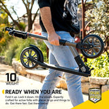 Commuter Kick Scooter for Adults, Teens | Foldable, Lightweight w/ABEC-9 Wheel Bearings | Height-Adjustable, 220LB Max Load - Eco Trade Company