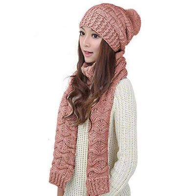 Gift Set - Eco friendly Winter Warm Knitted Beanie Scarf Set - Eco Trade Company