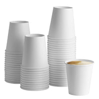 100 Pack White Paper Hot Coffee Cups - Eco Trade Company