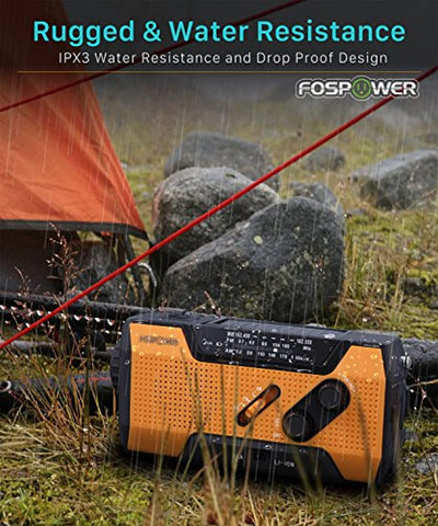 Emergency Solar Hand Crank Portable Radio Household Outdoor Emergency with AM/FM, LED Flashlight, Lamp, 2000mAh Power Bank USB Charger, SOS Alarm - Eco Trade Company