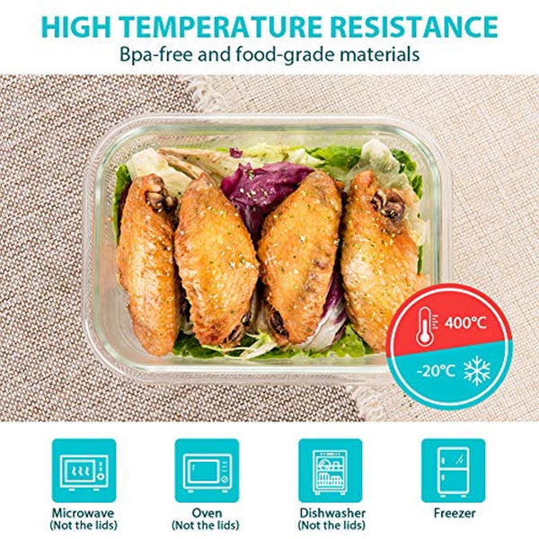 Glass Food Storage Containers with Lids, 24 Pcs Glass Meal Prep Containers,  Airtight Glass Bento Boxes, BPA-Free & FDA Approved & Leak Proof