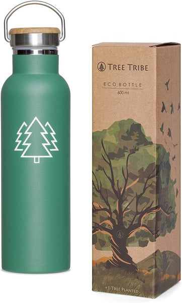 Triple Tree 34oz Vacuum Insulated Stainless Steel Water Bottle Double Wall Wide Mouth Lids Keeps Beverage Hot or Cold Sweat Proof