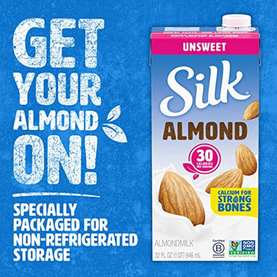 Almond Milk, Unsweetened, Dairy-Free, Vegan, Non-GMO, 1 Quart, Pack of 6 - Eco Trade Company