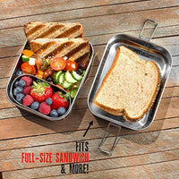 Stainless Steel 3-in-1 Bento Lunch Box with Pod Insert - Holds 6 Cups of Food - Eco-Safe, Healthy, Durable Lunch Container for Kids and Adults - Eco Trade Company