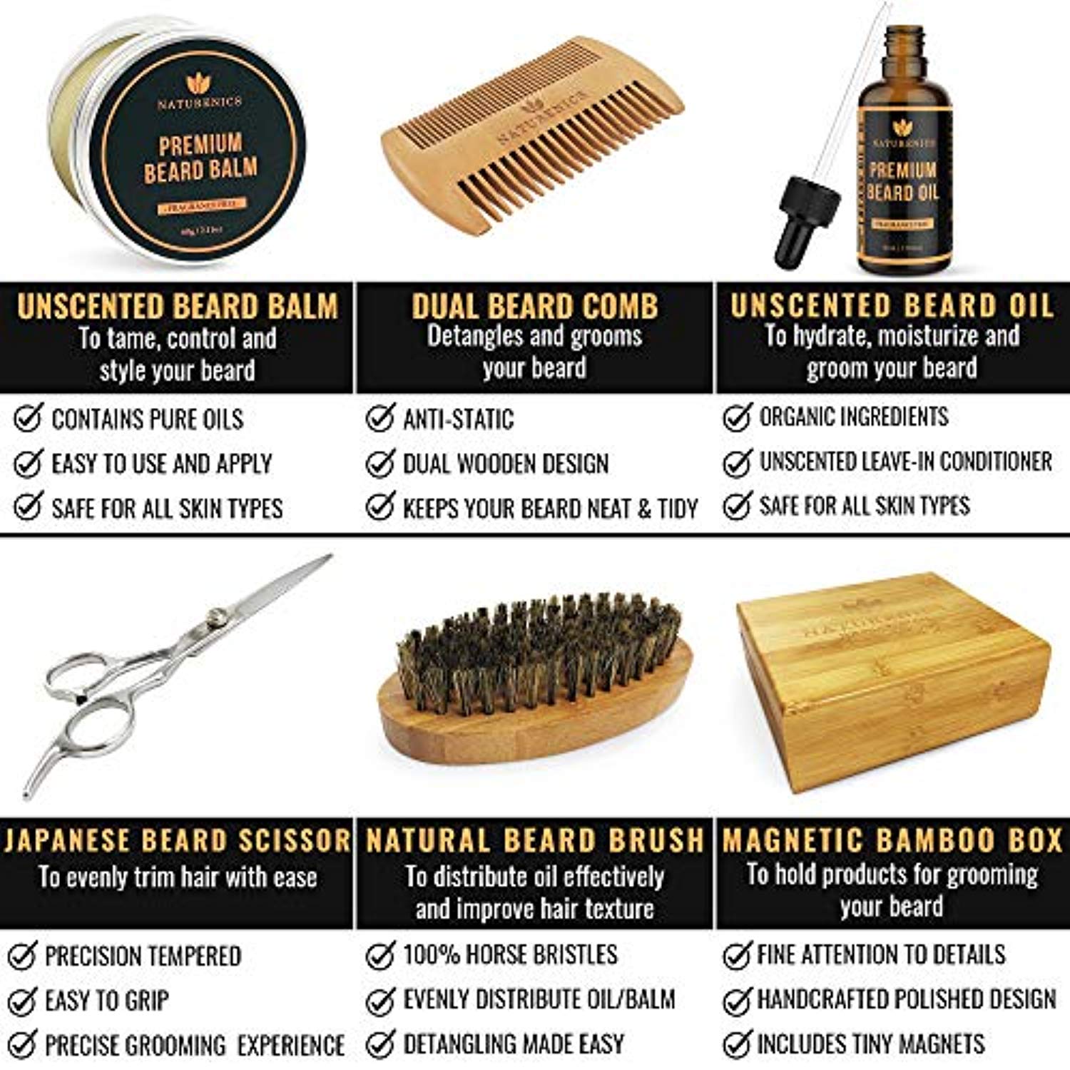 Beard Grooming Kit for Men - 100% Organic - Eco Trade Company
