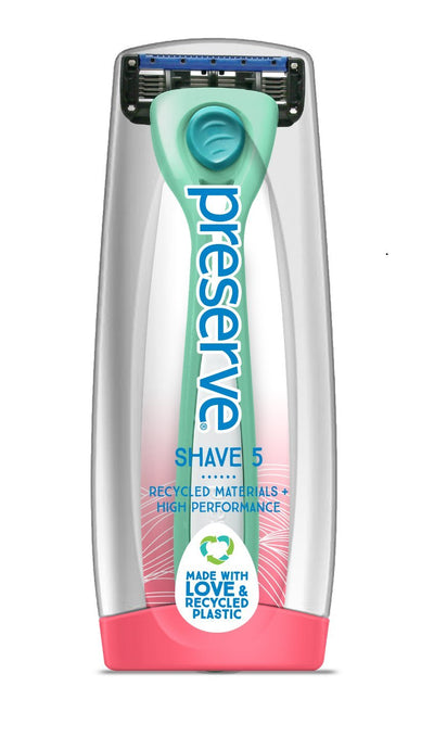 Preserve Shave 5 Five Blade Refillable Razor, Made from Recycled Materials - Eco Trade Company
