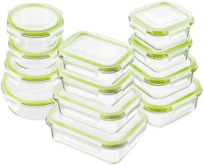 Glass Food Storage Containers with Lids, 24 Pcs Glass Meal Prep Containers, Airtight Glass Bento Boxes, BPA-Free & FDA Approved & Leak Proof - Eco Trade Company