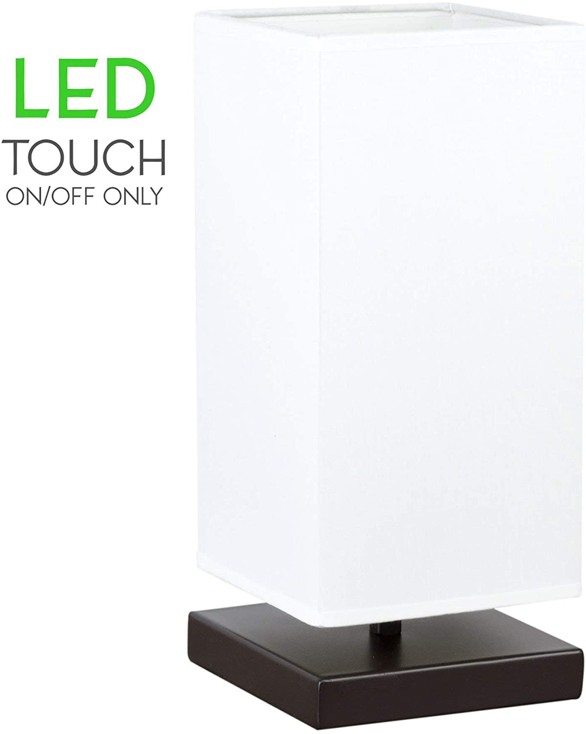 13" Touch Bedside LED Table Lamp, Energy Efficient, Eco-Friendly, White Canvas Shade - Eco Trade Company