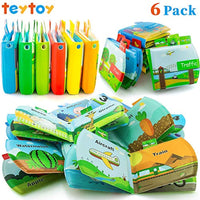 Baby Bath Books, Waterproof Nontoxic Fabric Soft Baby Bath Toys Early Education Activity for Toddler, Infants and Kids - Pack of 6 - Eco Trade Company