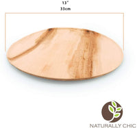 Naturally Chic Palm Leaf Compostable Serving Trays - 13” Round, Biodegradable Disposable Eco Friendly Bamboo Like Trays for Weddings, Parties, BBQs, Events (100 Pack) - Eco Trade Company