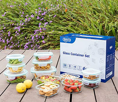 Glass Food Storage Containers with Lids, 24 Pcs Glass Meal Prep Containers, Airtight Glass Bento Boxes, BPA-Free & FDA Approved & Leak Proof - Eco Trade Company