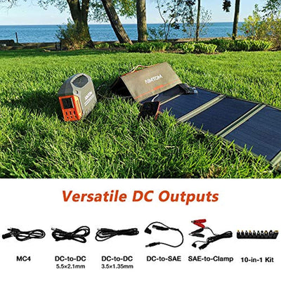Portable Solar Charger – 60W Foldable Solar Panel with 5V USB and 18V DC for iPhone etc. 5-18V Devices Compatible with Solar Generators Power Stations - Eco Trade Company