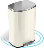 Stainless Steel Step Trash Can with Odor Control System, Pedal Garbage Bin for Kitchen, Office, Home - Silent and Gentle Open and Close - Eco Trade Company